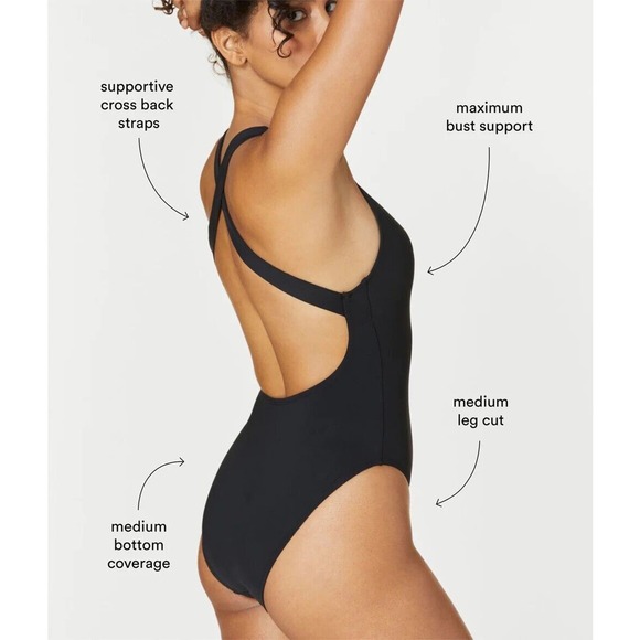 Andie Swim The Corsica One Piece Swimsuit High Neck Womens Size M - Picture 3 of 11